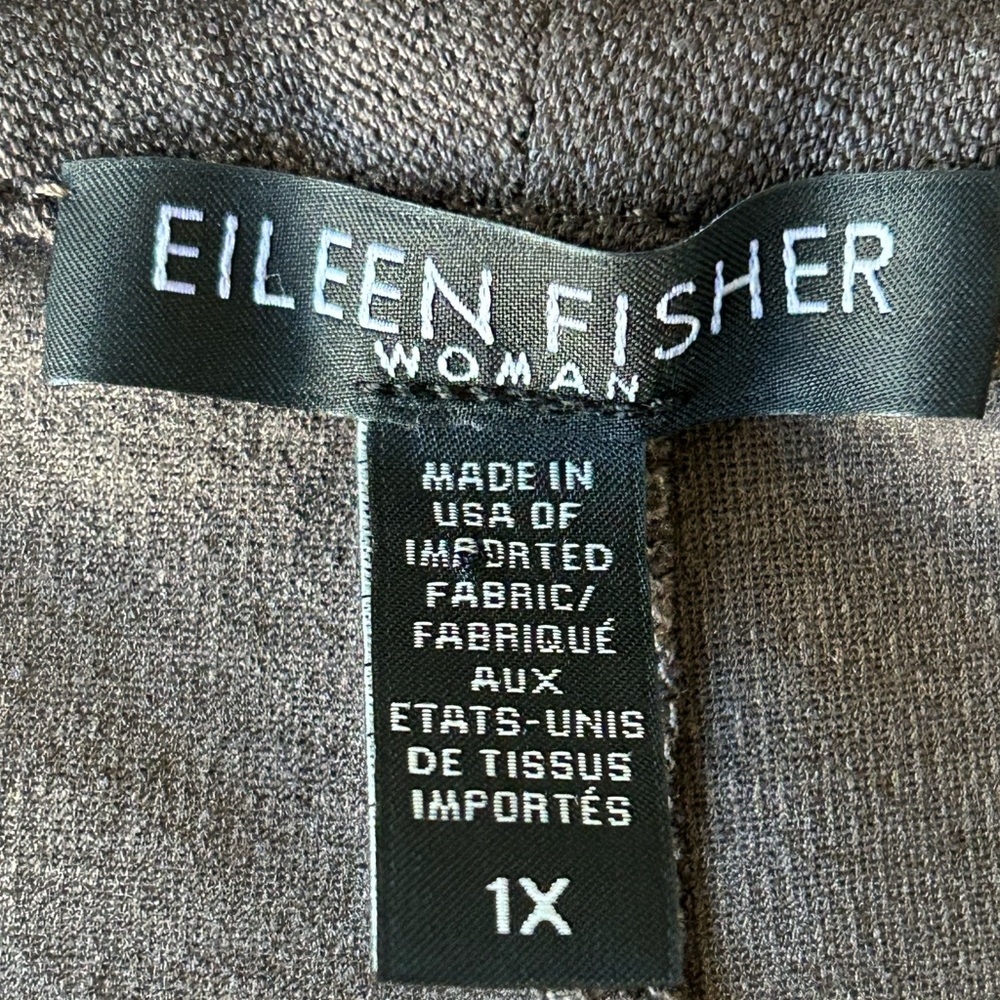 Eileen Fisher Brown Blazer Jacket Plus Size 1X Classic Career Office Casual - Picture 5 of 6